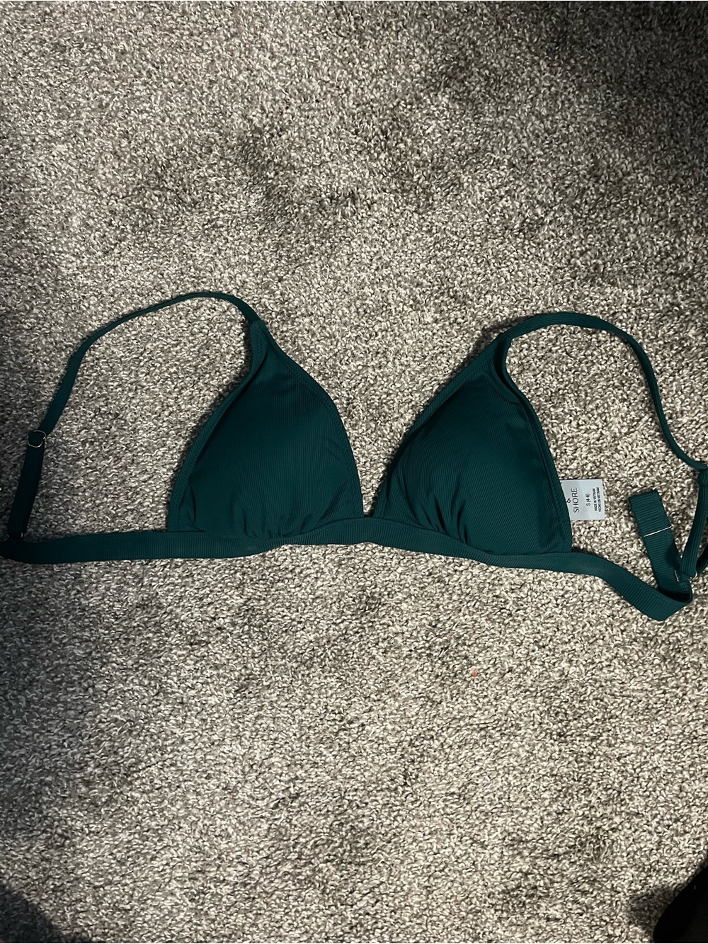 Shade & Shore Teal Ribbed Bikini Top